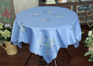 China Pretty Square Decorative Table Cloths Multiple Colors Custom Embroidered Tablecloths wholesale
