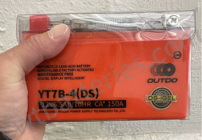 OUTDO YT7B-4 DS Lithium Ion Motorcycle Battery DS-IGEL 12V 6.5Ah