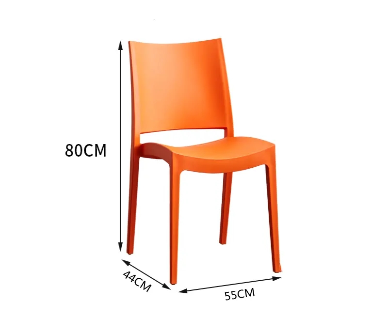 Stackable Outdoor Dining Chairs PP Plastic Home Furniture Custom Colors N.W. 4.5KGS G.W. 21KGS For Home Simple Design