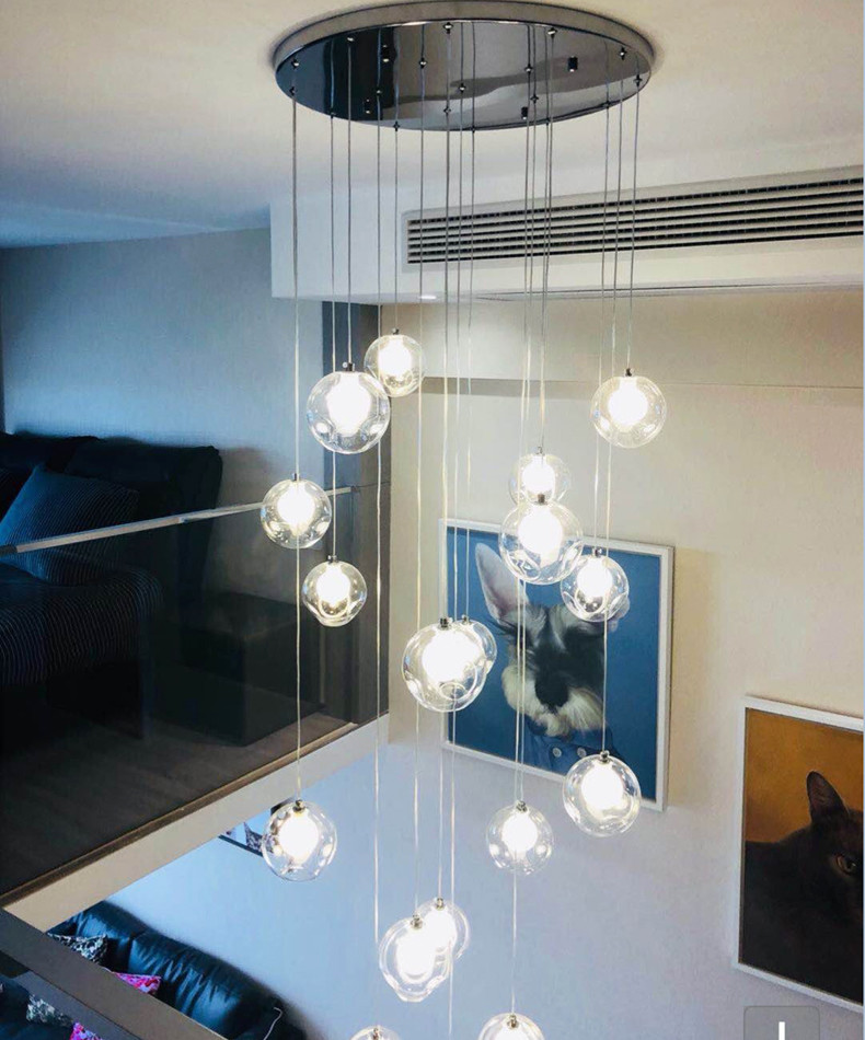Stairs Floor House glass box pendant light fixtures for indoor decoration (WH-GP-11)