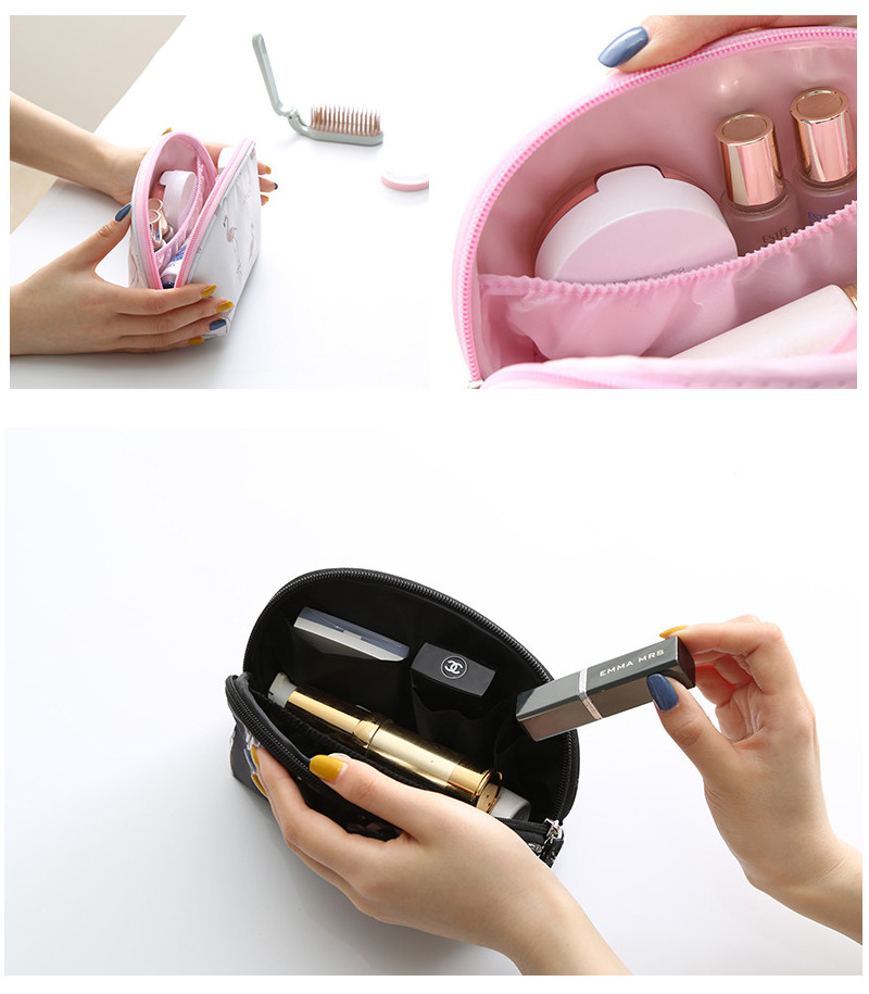 Zip Flamingo Full Printing Women Cosmetic Bag