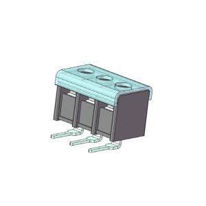 China 1*3P 7.62 Barrier Terminal Block Connector C Type With DIP=6.3 PA66 BlacK SN Plated wholesale