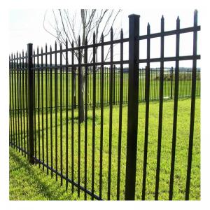 China Powder Coated Top Spear Metal Tubular Black Fence Panels For Home Garden on sale