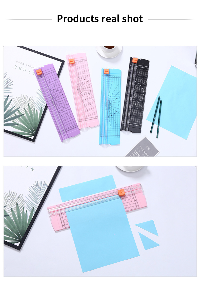 Maximum Cutting Thickness 12 Sheets of 80GSM Paper Mini Manual Paper Cutter for Office