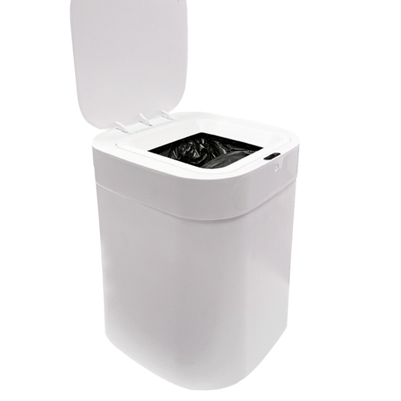 17.5L Motion Sensor Trash Can One Click Open Automatic Trash Bin White Color Garbage Can Self Sealing