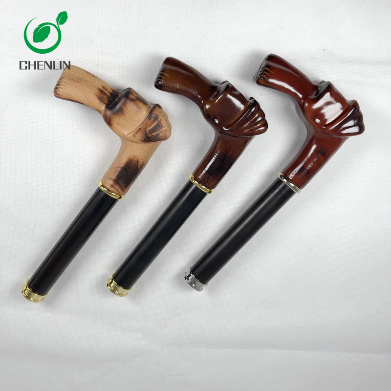 Finely Craft Antique Wooden Umbrella Handle Animal Design With No Burrs