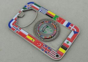 China NATO OTAN Metal Personalized Coins With Bottle Opene And Antique Silver Plating wholesale