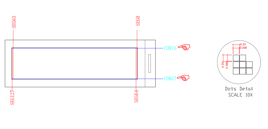 1.71'' OLED Monochrome Display With IC SSD1312 128×32 Serial Peripheral Interface