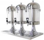 3-Head Beverage Dispenser 3 x 8.0Ltr Polycarbonate Container Stainless Steel