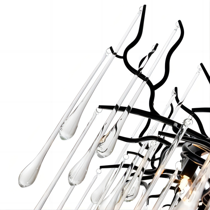 3000K 4000K 6500K Modern Crystal Chandelier Clear Glass Drop Chandelier