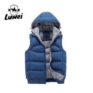 China China Custom Utility Warm Thick Waistcoat Utility Cotton Stand Collar Zipper Male Quilted Dress Vest Men with Hoodie wholesale