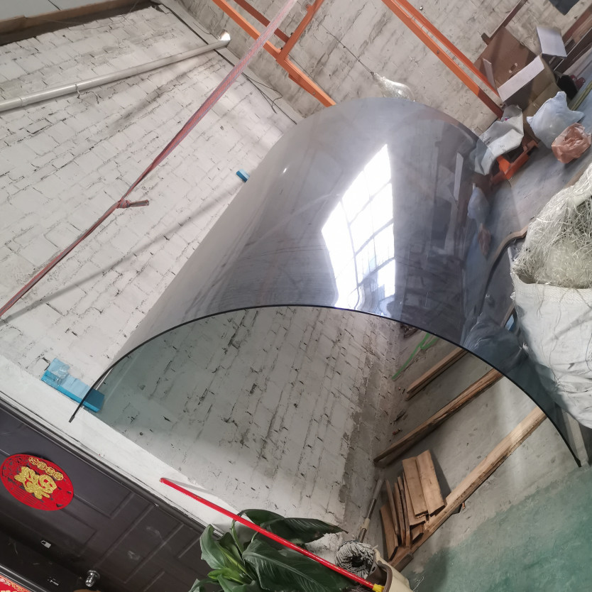 Curved Glass Panel Stainless Steel Upright With Glass Clamps