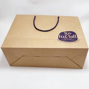 China Recycled Kraft Paper Bags Custom Printed Paper Gift Bags With Nylon Rope wholesale