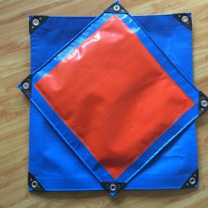 China Birthday Design 260gsm Heavy Duty Blue / Orange PE Tarpaulin / Poly Tarp With Reinforced Corner and Rivet For Cover on sale