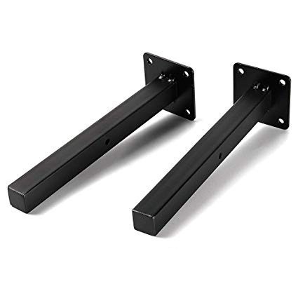 12x8 Heavy Duty Shelf L Brackets Support Corner Brace Joint Right Angle Bracket Black