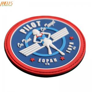 Brand Name Morale PVC Patch Round Colorful Embossed 3D PVC Logo Patch