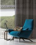 Leather Swivel Armchair With Armrests , Ermes Swivel Chairs For Living Room /