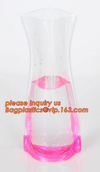 Square Plastic Vase,Plastic Flower Vases, transparent PVC bag, vase pouch, stand up vase, plastic vase, floral bags pack