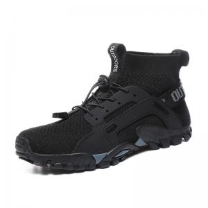 China Mountaineering Shoes Flying Woven High Top Large Size River Tracing Shoes wholesale