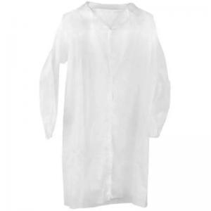 China Snap Button PP Disposable Lab Coat With Cotton Cuff 115x137cm wholesale