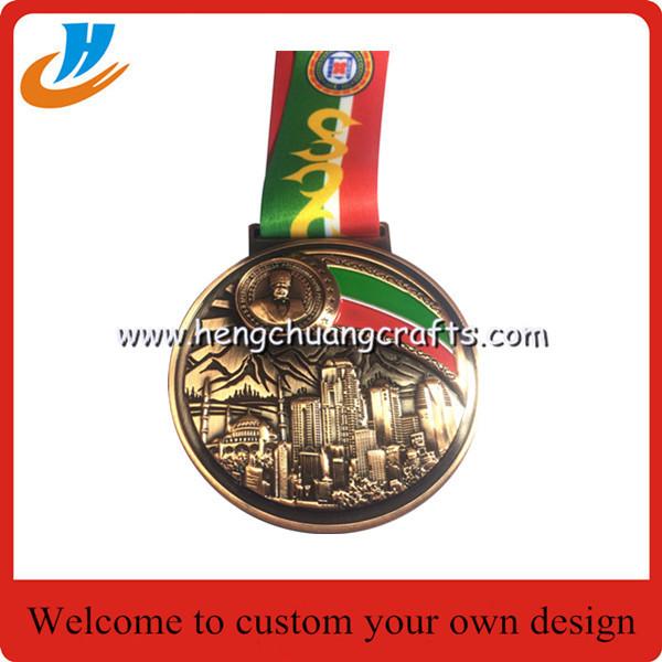 Old challenge medals/Antique metal medals customized,award ribbon medals