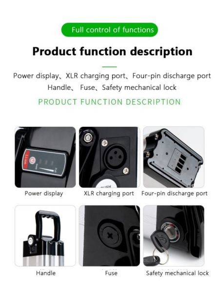 Portable OEM 18650 Lithium Electric Bike Battery 36V 15AH540W Plus Sliver Fish Model With Bluetooth For Electric Bike