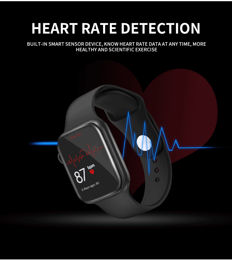 W6 Square Shape Smartwatch 1.69 IPS Touch Screen Fitness Tracker Wristband