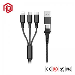 China Micro USB Type C Lighting 3 4 In 1 3A Multi Phone Charger Fast Charging USB Data Cable on sale
