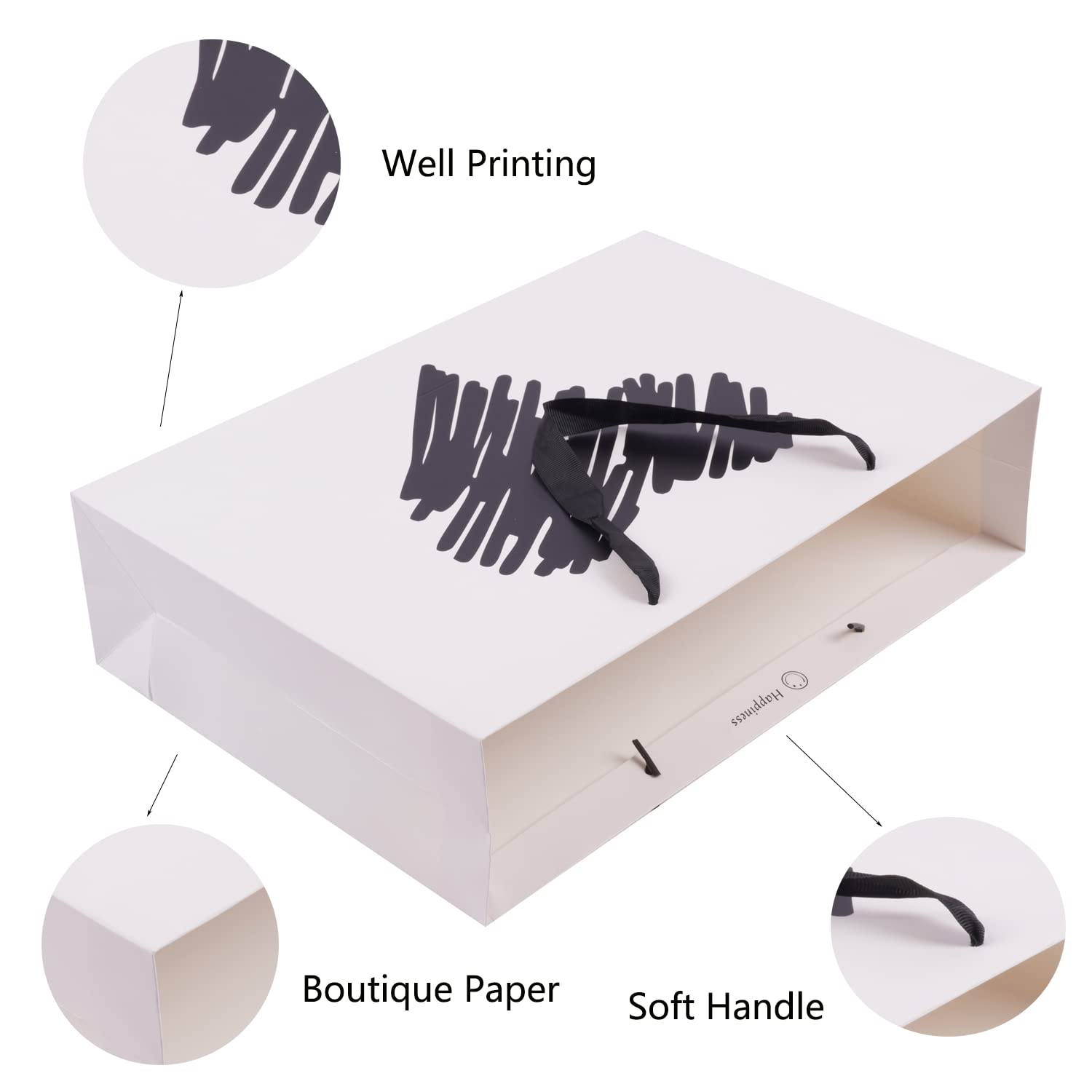 Specialty Paper Fashion Industry Valentine's Day Gift Shopping Hand Length Handle Bags