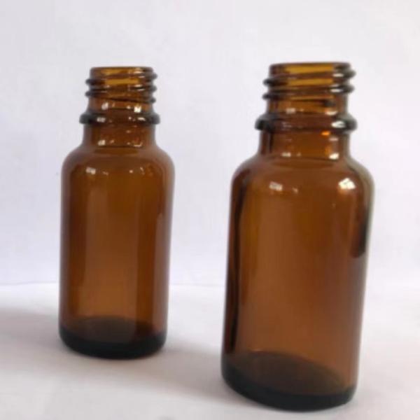 Hot Stamping Medicine Molded Glass Vial 20ml Amber Essential Oil Glass Dropper