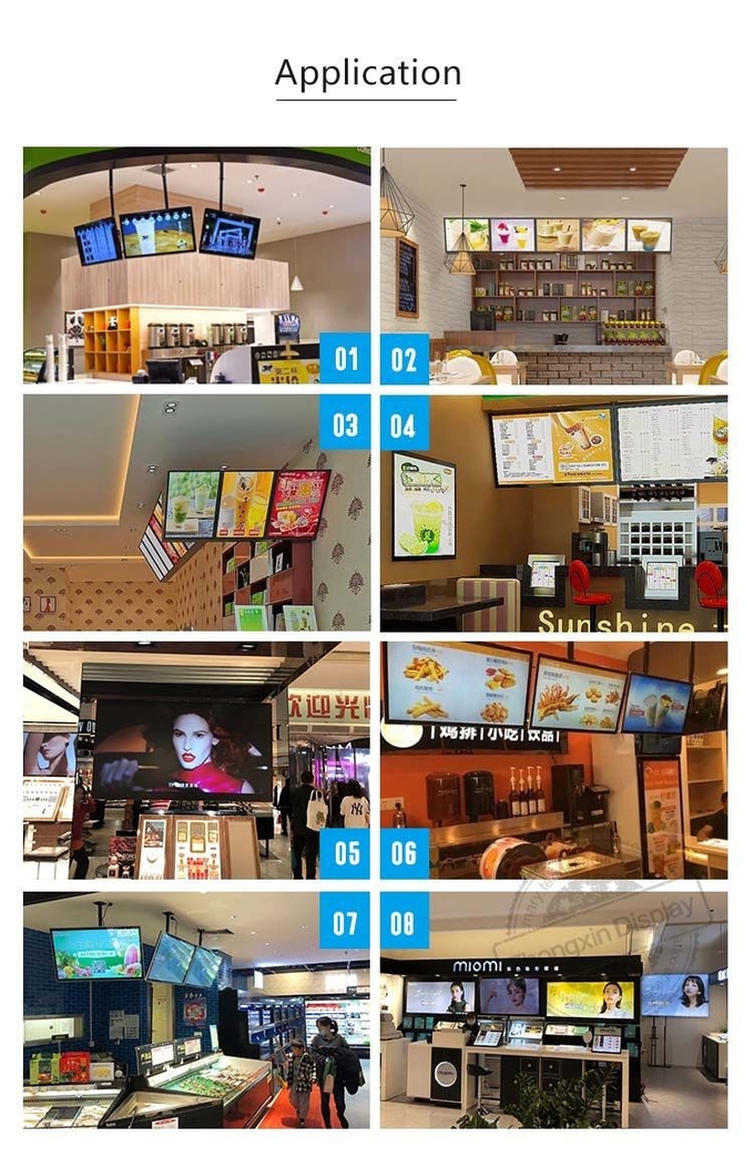 Commercial LCD Menu Monitor Display Samsung TV BOE 32 Inch LCD Video Wall Mount Led Lcd Menu Screen For Restaurant Menu