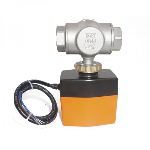 12VDC Stainless Steel Ball Valve , 3 Way Actuator Electric Control Ball Valves