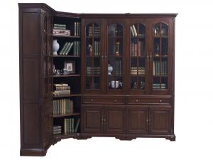 China Home Office Study room furniture American style Big Bookcase Cabinet with Display chest can L shape for corner wall case wholesale