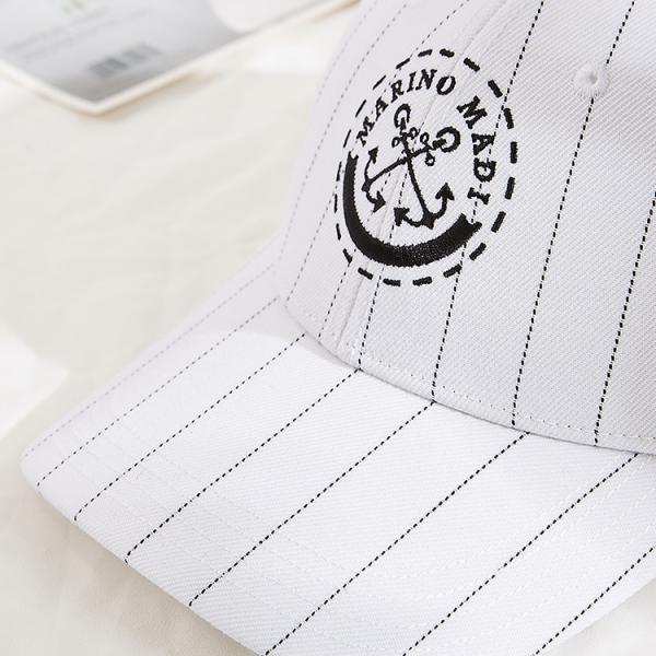 Marino Madi Hip Hop Embroidered Baseball Caps White Color Black Strip