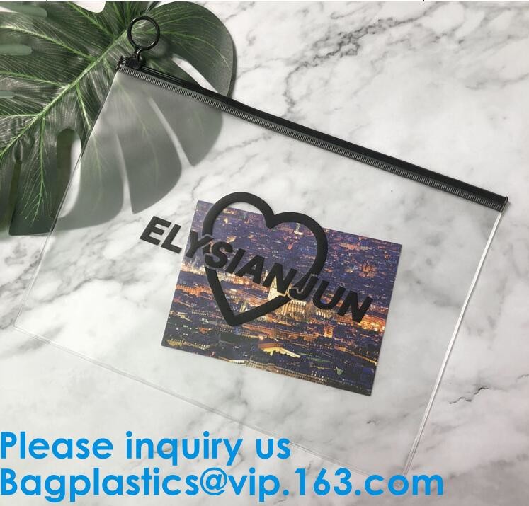 Sinicline Nice Pvc Eva Slider Zipper String Biodegradable T-Shirt Packaging Plastic Bag With Logos Custom Logo Printed
