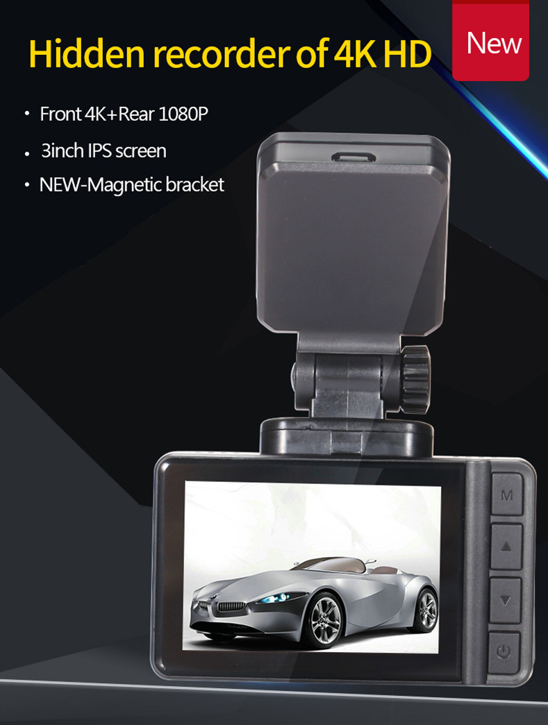 Night Vision Dual Channel GPS 3.0" WiFi Dash Cam Wireless Wide Angle