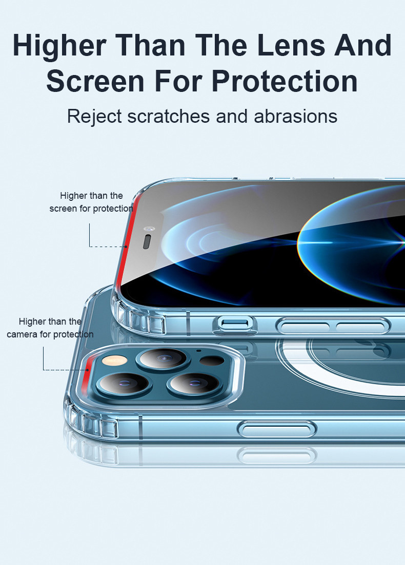 Stylish Crystal Clear Shockproof Magnetic Phone Case Magsafe For iPhone 15 16 Pro Max