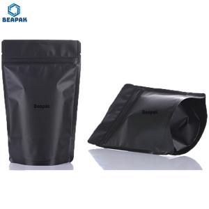 Matte Black Reusable PE 8oz Aluminum Foil Stand Up Bag