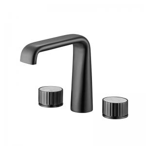China Widespread 3 Hole Two Hand Bathroom Sink Faucet 200mm Width wholesale