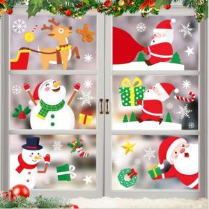 China Santa claus snowman gift stickers decorative window label paper Self-adhesive sticker wholesale