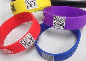 China printed readable QR code customized logo silicone rubber wristbands CE certificates wholesale