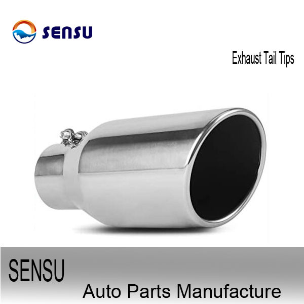 customizable Silver 2 Inch Inlet Exhaust Tip Tailpipe Ends wear resistance
