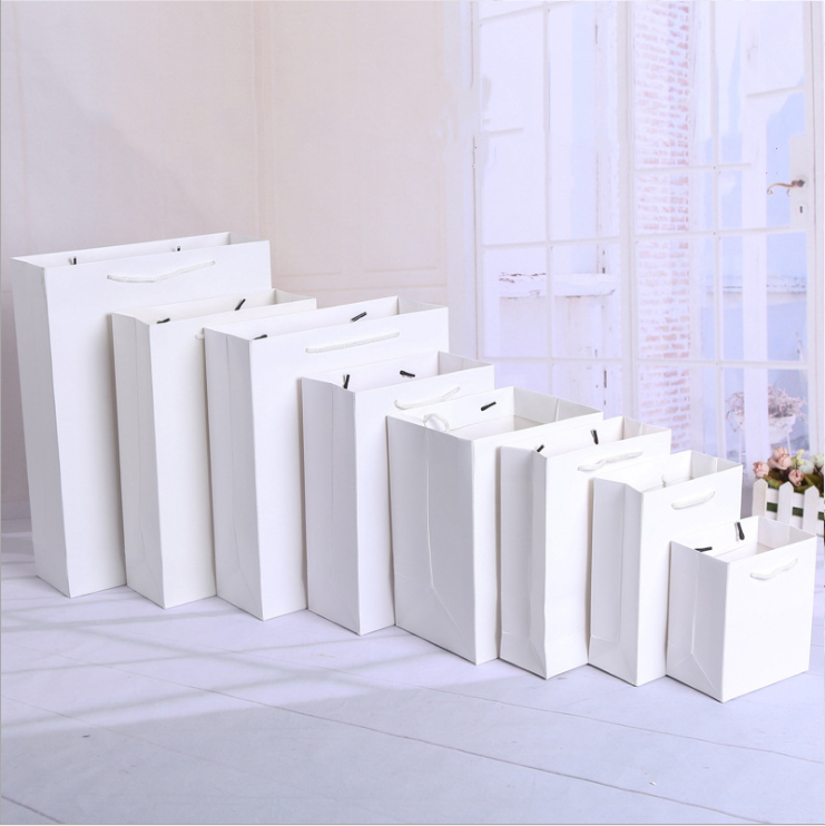 Custom Printing Recyclable Paper Bags With Handles Flower Pattern