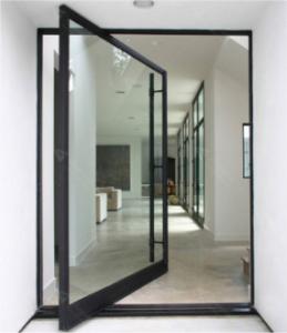 China Classic Aluminum Frosted Glass Pivot Doors Mill Finish Soundproof wholesale