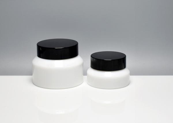 JG-X31, 15ml 50ml opal white glass skincare jars, glass primary cosmetic