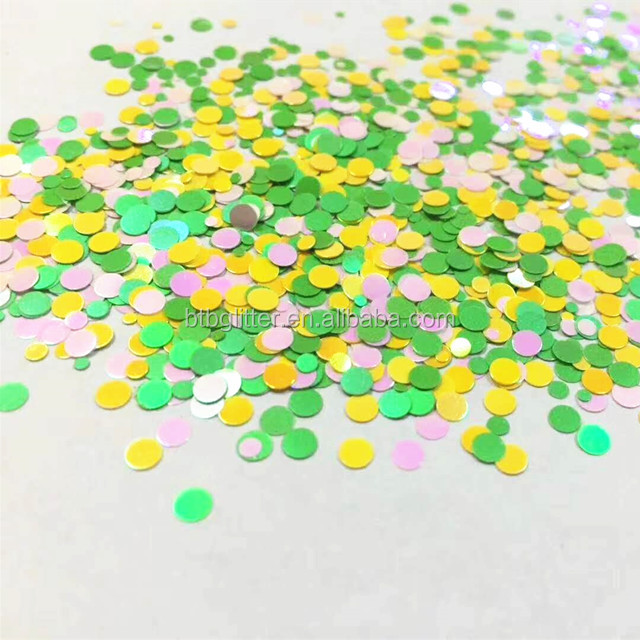 Excellent Nail Art Effect Matte Red 1mm 2mm 3mm Glitter Dots Polyester Powder for Ramadan Graduation Party Decorations