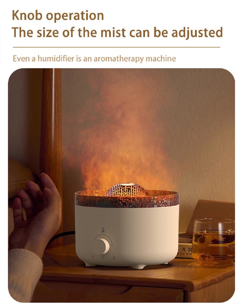 HOMEFISH 36db-45db Essential Oil Diffusers Flame Air Diffuser 560ml