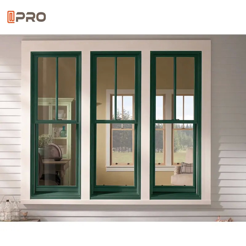 Customized American Style Aluminum Glass Sash Double Hung Window Glass Single Hung Windows