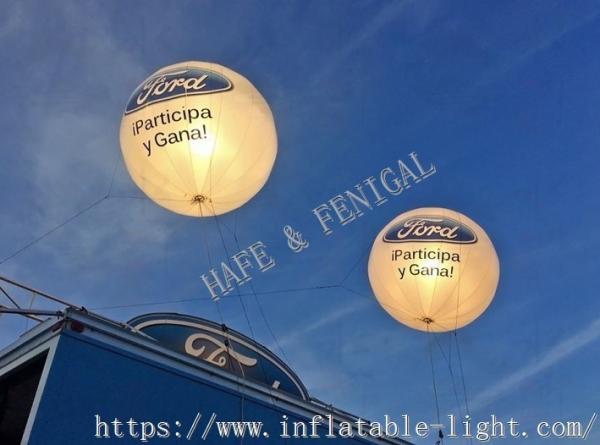 Quality Decorations PVC Inflatable Light Balloon 2 Sides Logo Printing for sale