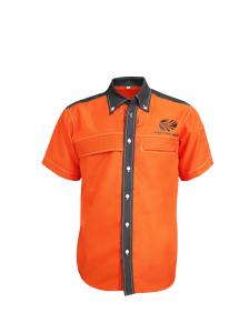 China 200GSM Men T-SHIRT & POLO 65 Polyester 35 Cotton T Shirts Orange Contrast Black on sale